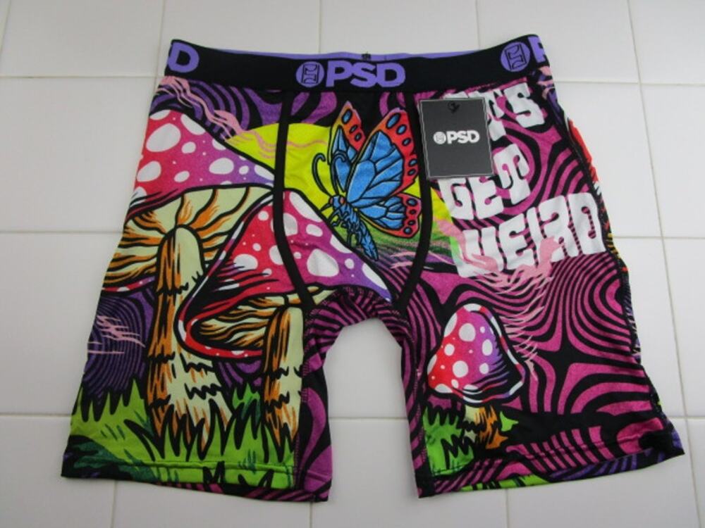 PSD Get‎ Weird Mushrooms Butterfly Men's Medium Underwear Boxer Briefs